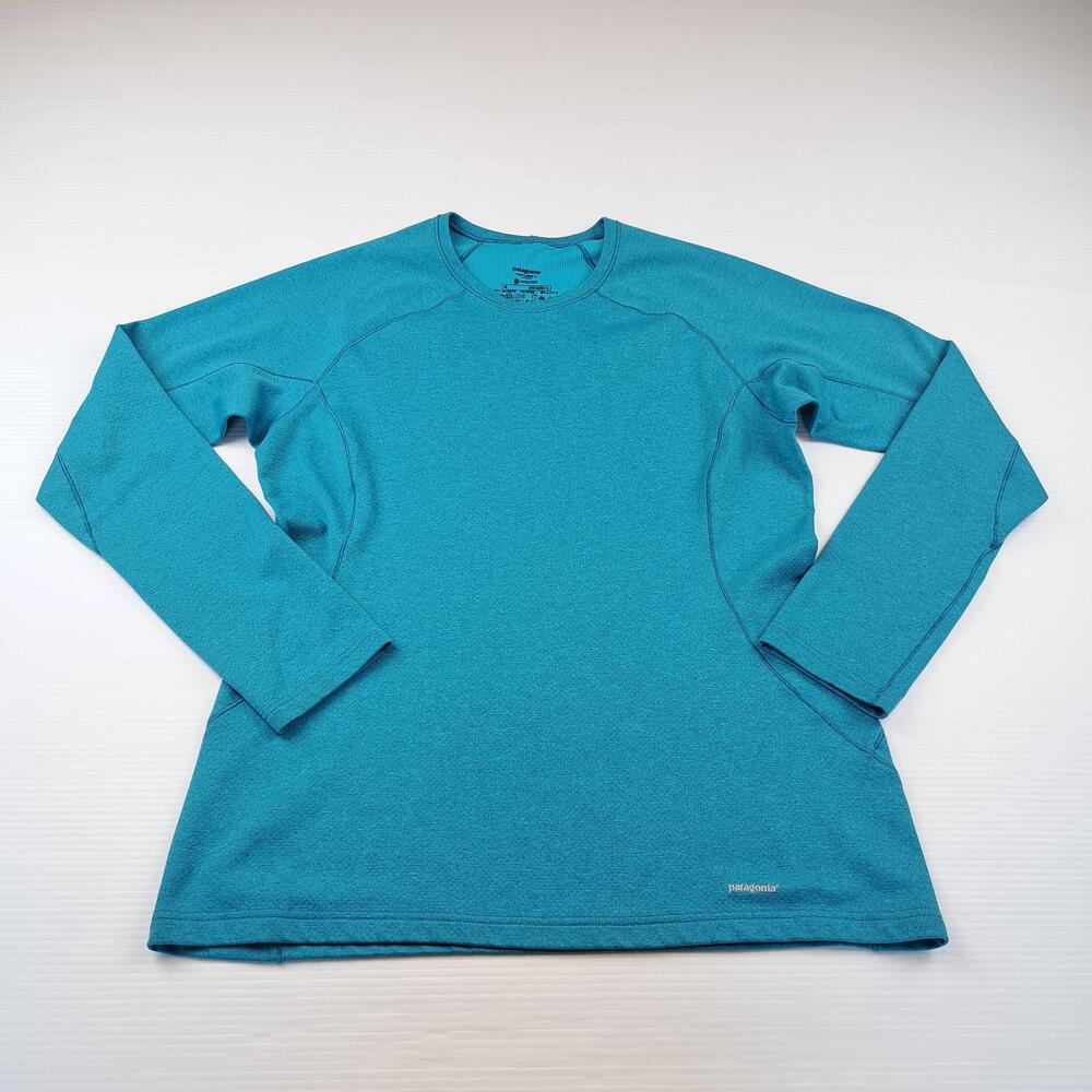 Patagonia Shirt Womens Medium Blue Capilene 3 Midweight Crew Baselayer Top